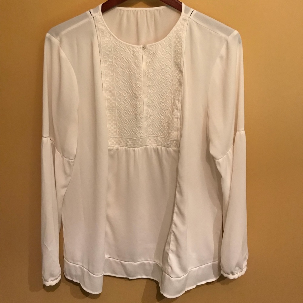 Off white long sleeve blouse